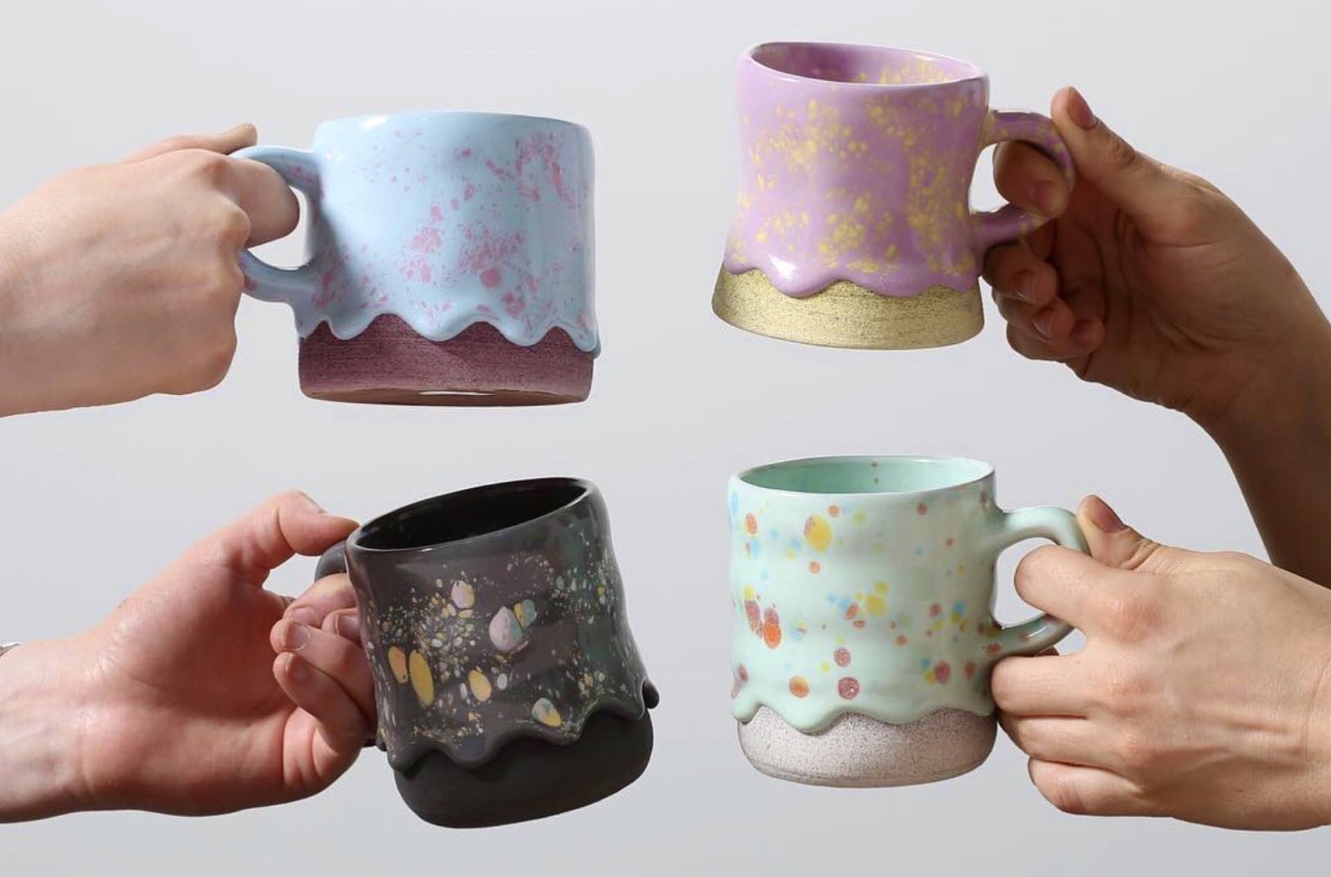 Brian Giniewski's “Drippy Pots” ceramic mugs. ($28–$42, depending on cup size/type)