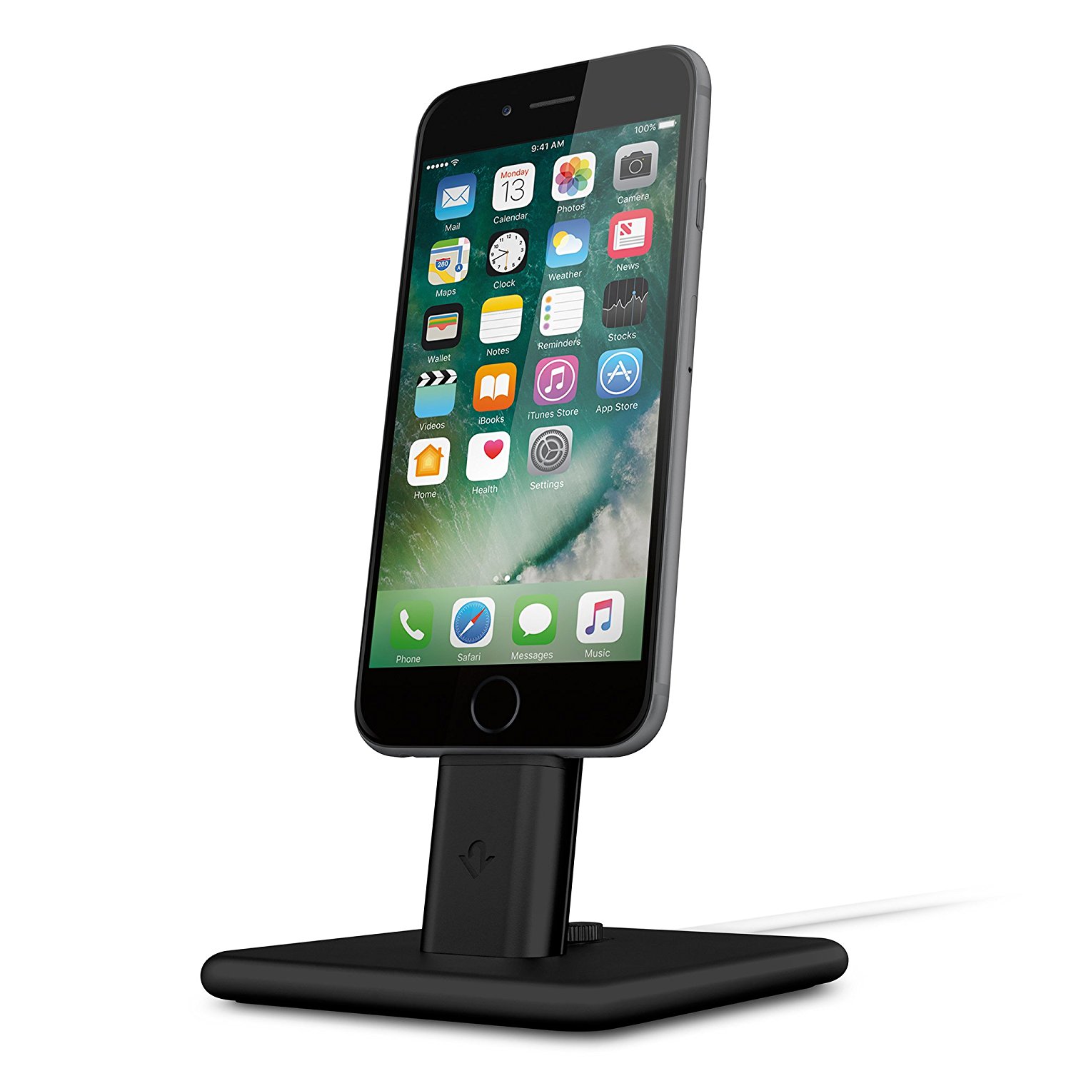 The [Twelve South HiRise 2](https://www.amazon.com/dp/B01LD85JIK?tag=toolstoysdeals-20) is a great iPhone/iPad stand for your desk or nightstand.